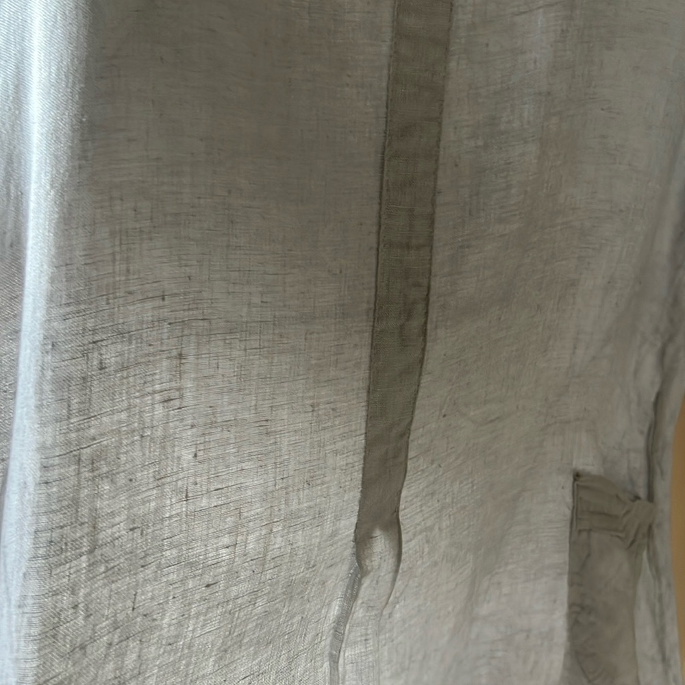 Lungo L’arno 1X 100% Linen Light Gray Lagenlook Boho Shift Long Tunic - Picture 9 of 9